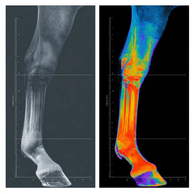 Horse Leg Thermal Scan Before After Therapy