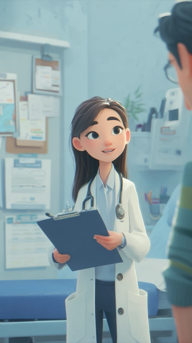 Asian Doctor in a Ward 3D Pixar Style