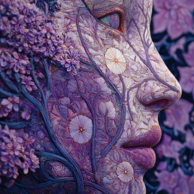 Psychedelic Floral Portrait Art Inspired by Alex Grey