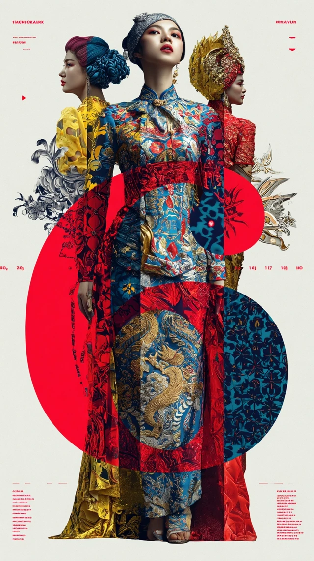 Surreal Malaysian Kebaya Digital Collage Art