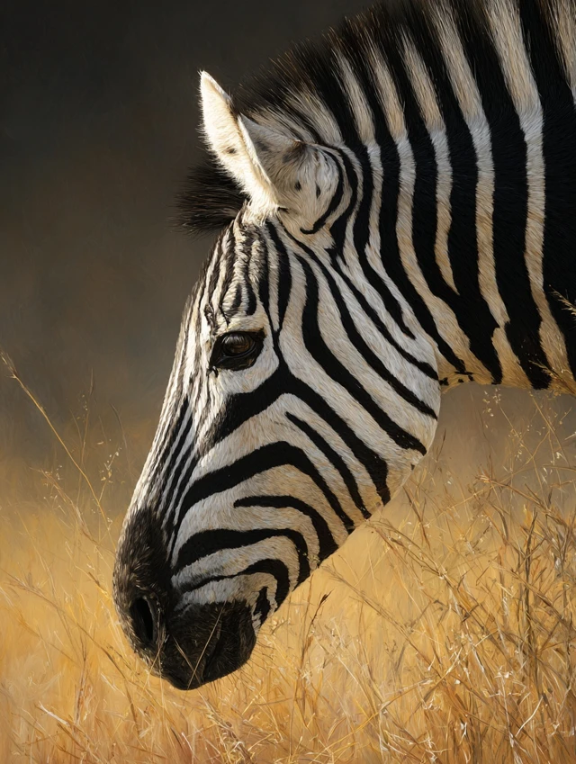 Realistic Zebra Portrait in the African Wild