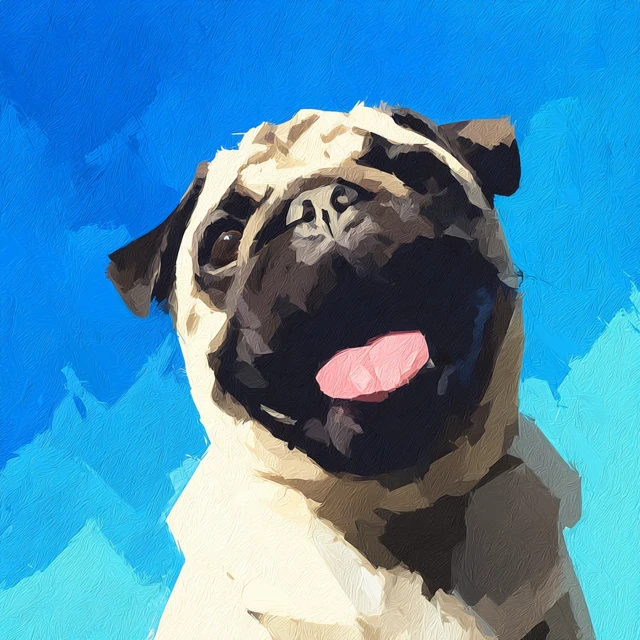 Happy Pug in Sunglasses Art Print