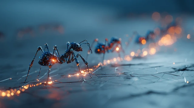 Robotic Ants Marching Across Digital Terrain