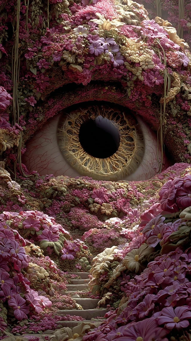 Mystical Eye in a Dreamworld Garden
