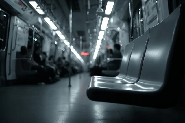 Korean Subway Priority Seat Empty Monochrome