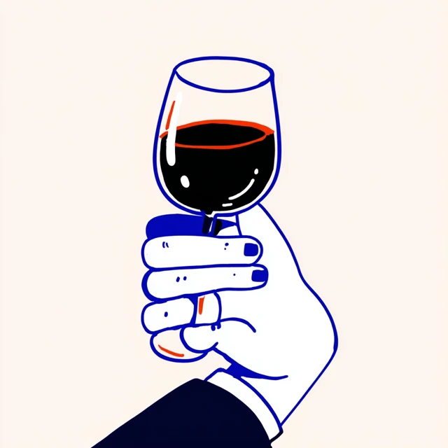 Minimalist Logo Hand Holding Wine Glass