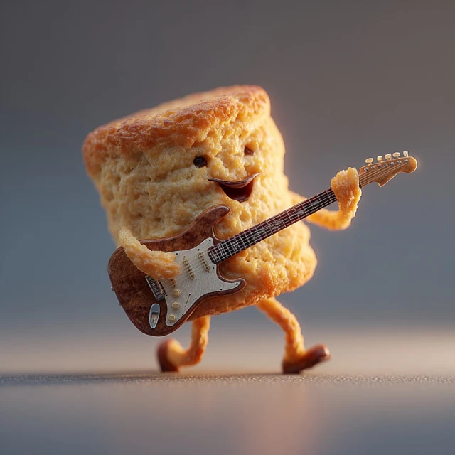 Rockstar Biscuit 3D Illustration
