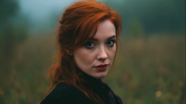 Beautiful Redhead Woman Portrait