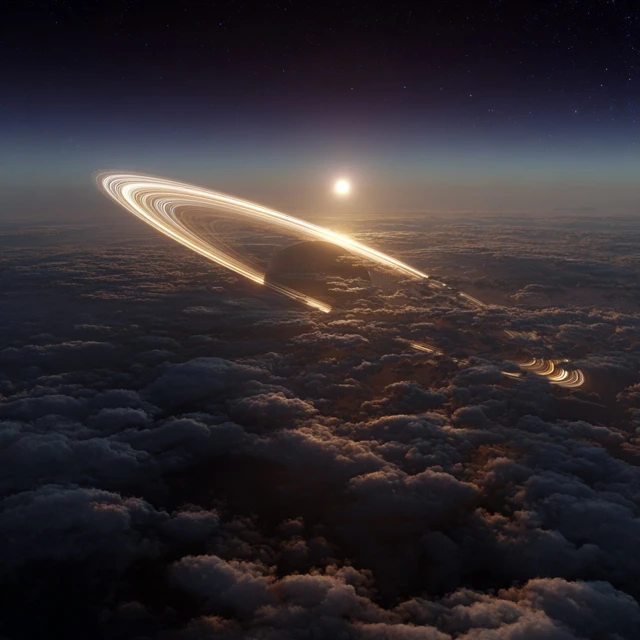 Planetary Rings Seen from Titan Animation