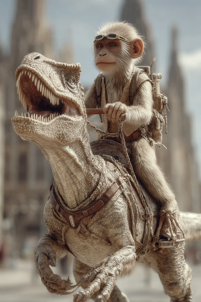 Velociraptor Rider in a Grand City