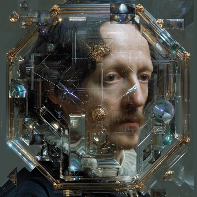 Cyber Baroque Portrait AI Oil Painting
