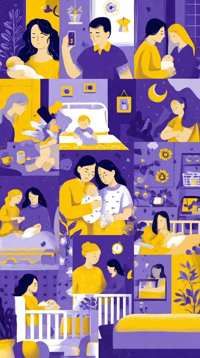 Mother and Baby Scenes Collage Art