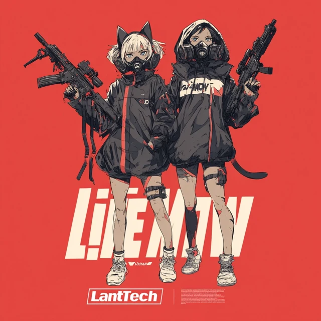 Life Meow Anime Art Featuring Cat Girls and Guns