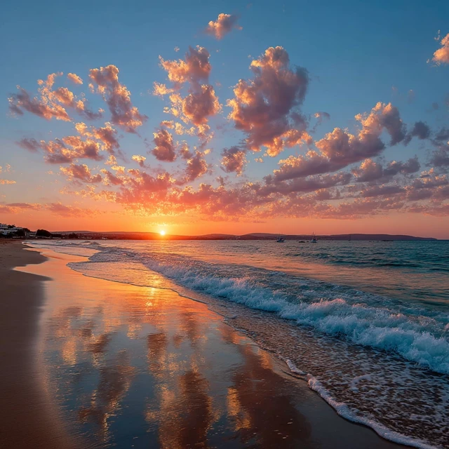 Tangier Beach Sunrise: Golden Rays and Tranquil Seascape