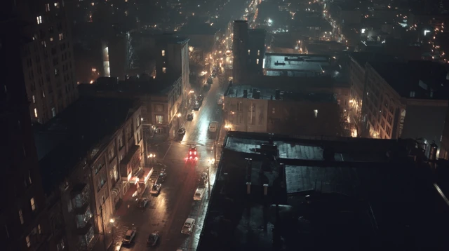 1950s Noir Cityscape Vintage Film Still