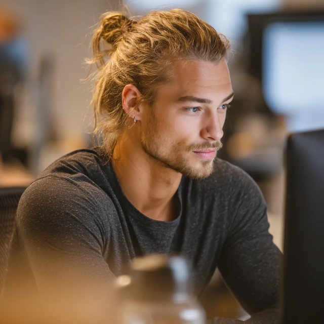 Handsome Hacker Blond Haired Man