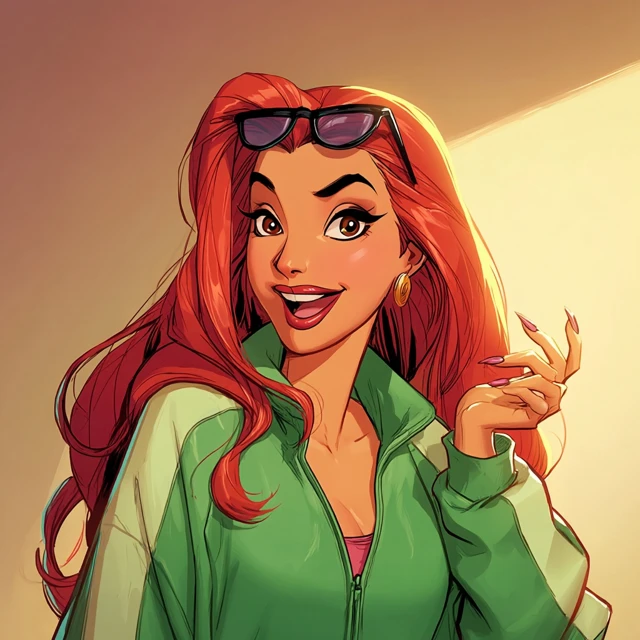 Fabulous Woman in Squid Game Tracksuit Illustration