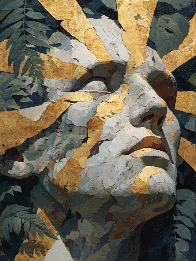 Abstract Oil Painting: Faceless Feminine Figure
