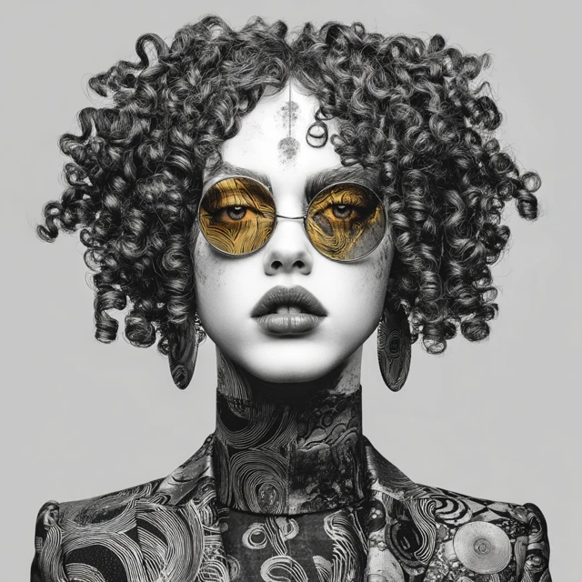 Afrofuturistic Pattern Gold and Dark Design