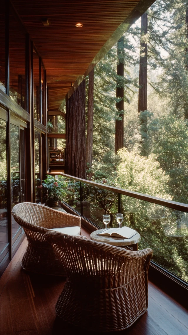 Forest Villa Balcony 1980s Luxury Sonoma California