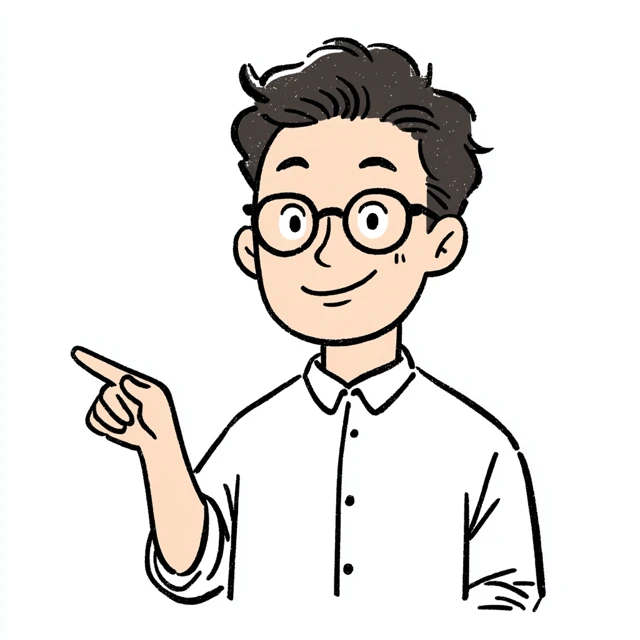 Cartoon Man Pointing: Simple, Smart and Smiling