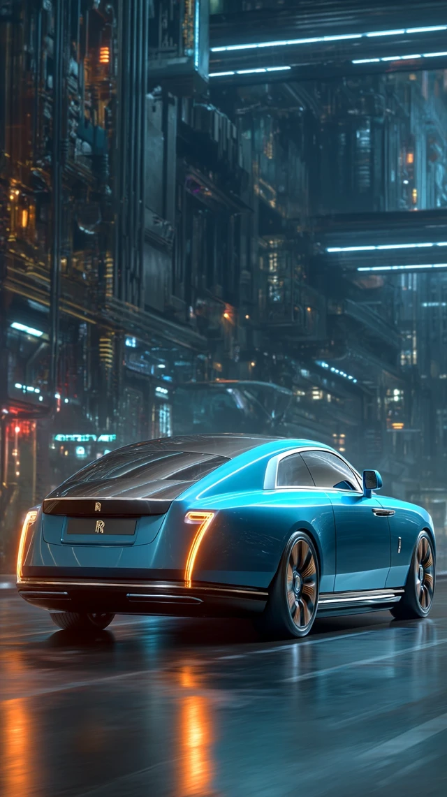 Rolls Royce Spectre in Futuristic City