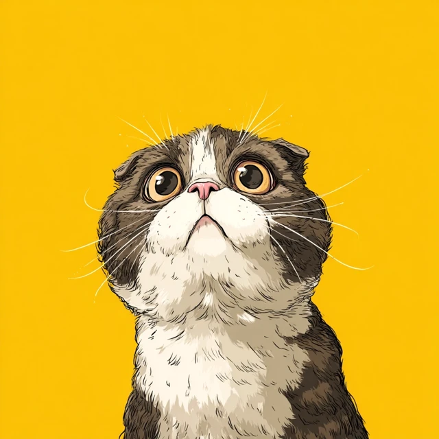 Cute and Funny Cat with a Surprised Expression