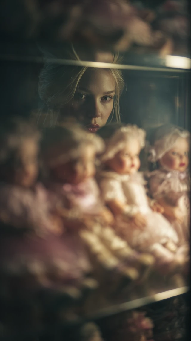 Reborn Dolls Emotional Reflection Cinematic Photo