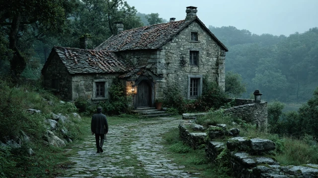 16th Century House in Forest: Gloomy Atmosphere