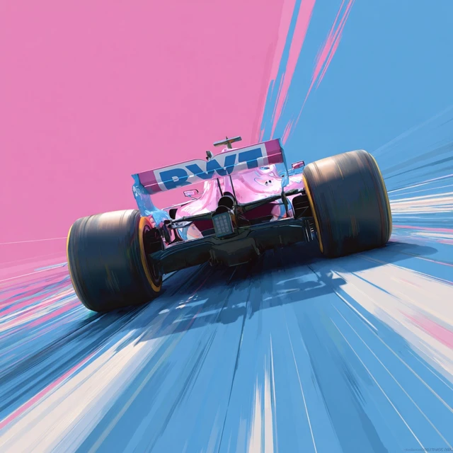 F1 Racing Illustration Pink and Blue Colors