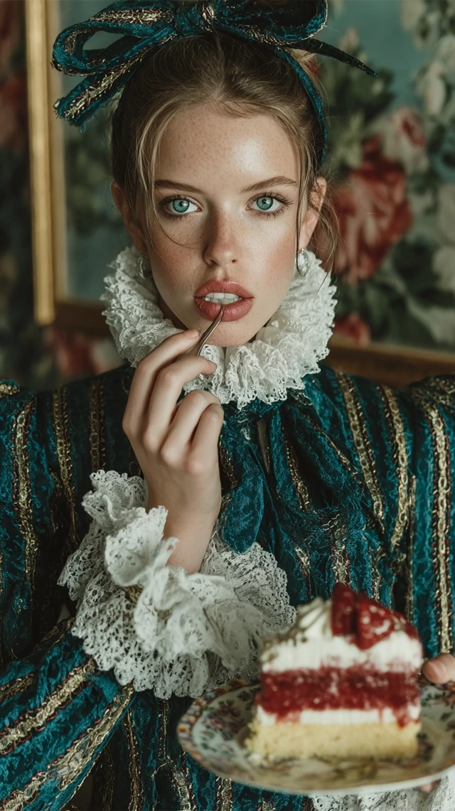 Beautiful Woman with Cake Instagram Style Photo