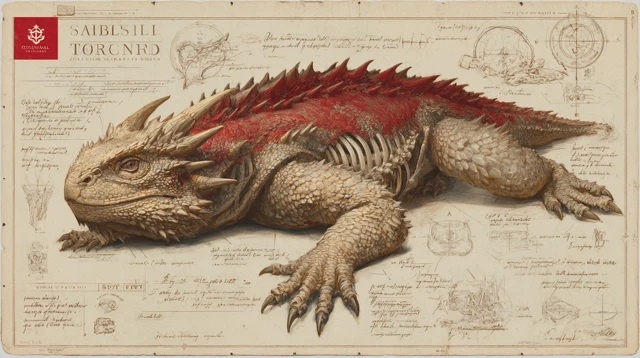 Dragon Anatomy Study in Leonardo da Vinci Style