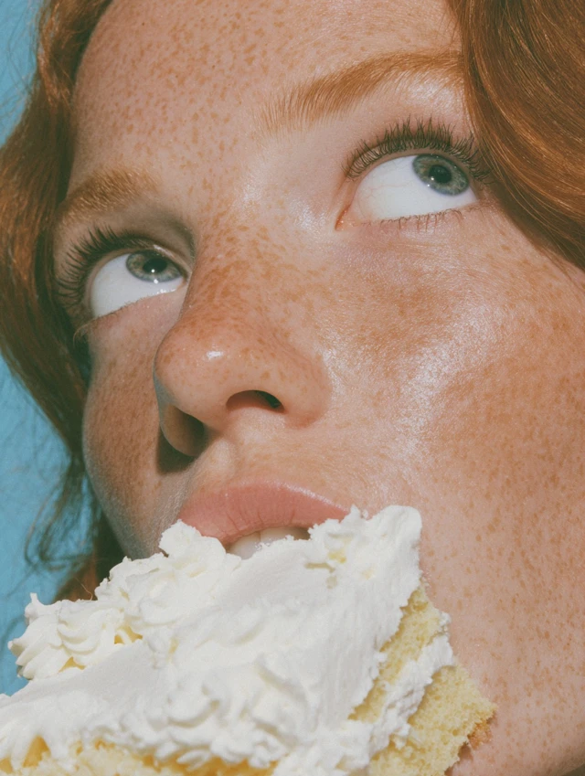 Summer Joy Woman with Cake Freckles Sun Kissed