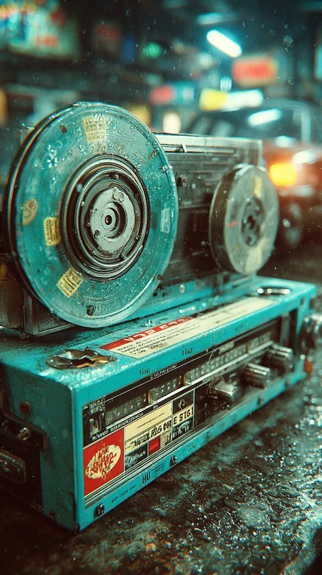 Retro Cassette Tape Cinematic Close Up