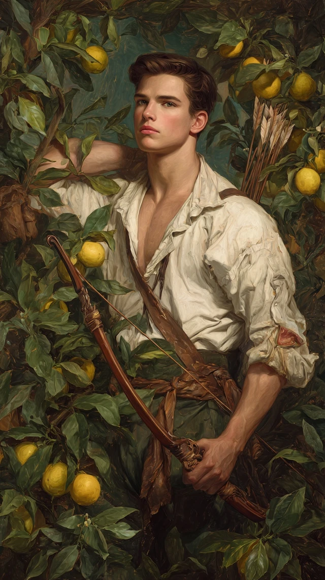 Handsome Greek Archer Baroque Oil Painting