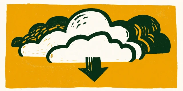 Cloud Illustration Arrow Pointing Down Graphic Design