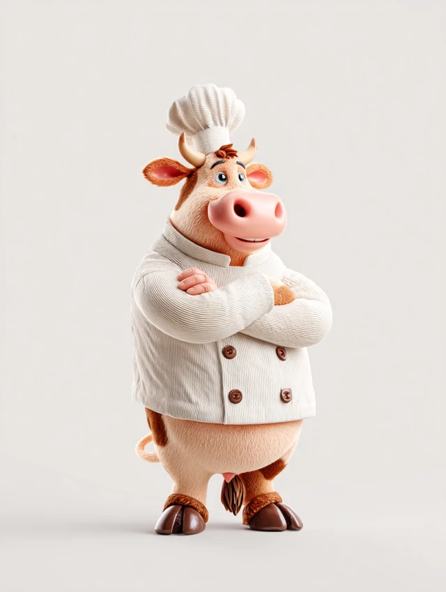 Cute Chef Cow: Animated Character Design