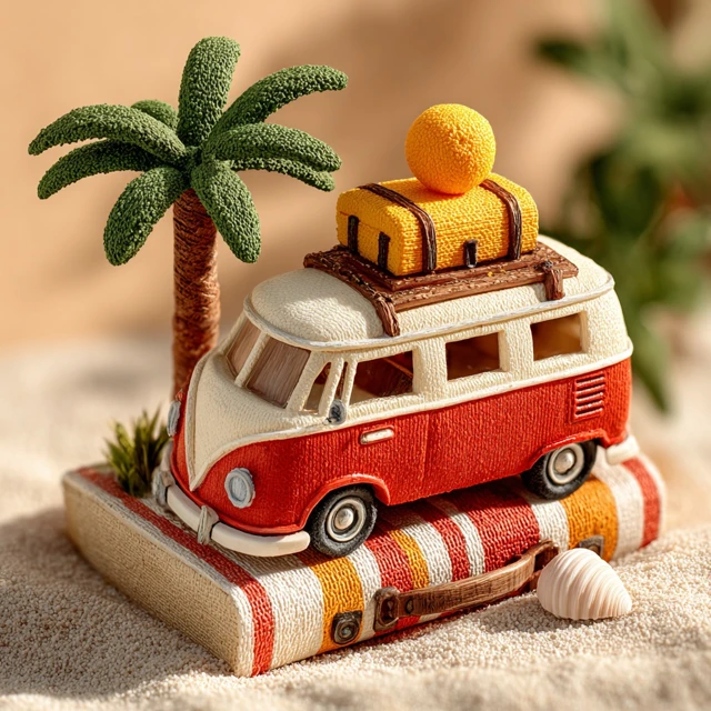 Summer Beach Scene Miniature Book Art Travel