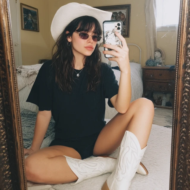 Cowgirl Selfie: Streetwear and High Fashion Style