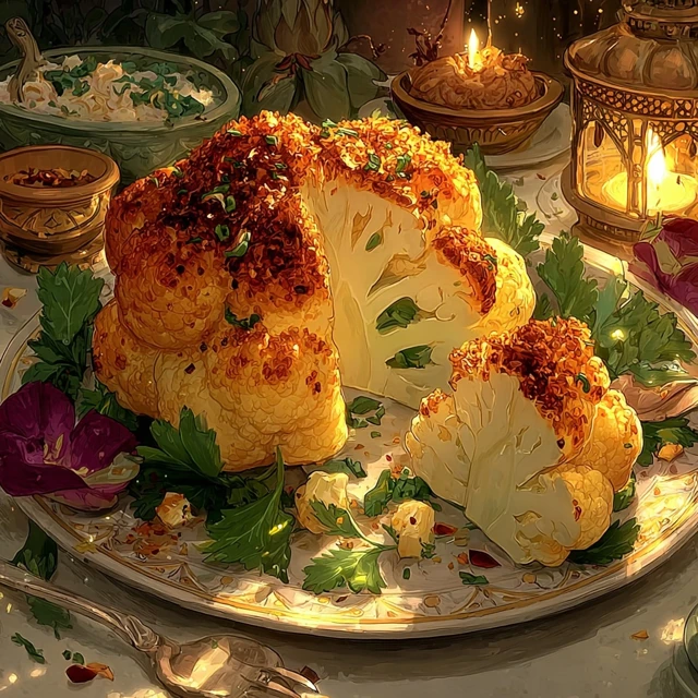 Roasted Cauliflower with Spiced Yogurt Crust Miyazaki