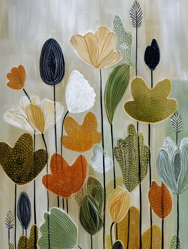Modern Abstract Flower Painting