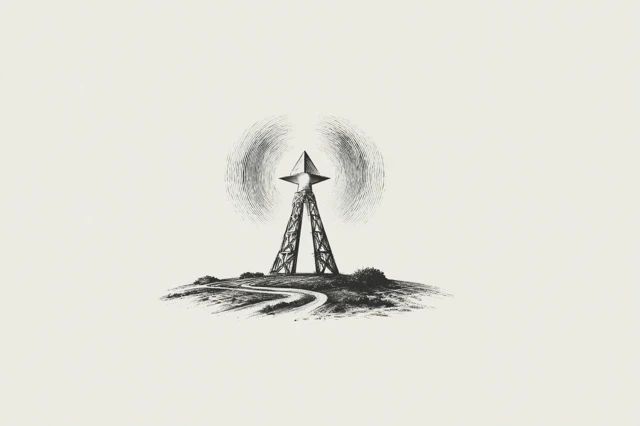 Minimalist Frontier Outpost Icon Vector Art
