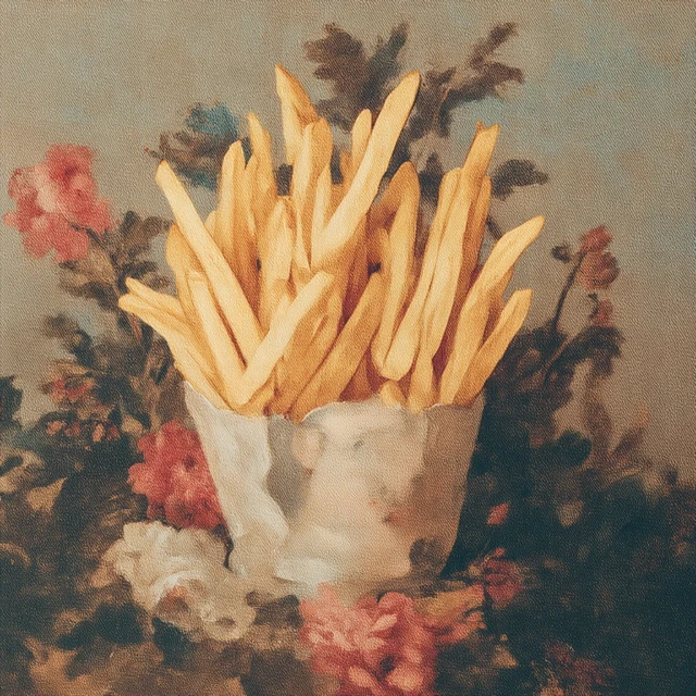 French Fries Painting Classic Art Food Fusion