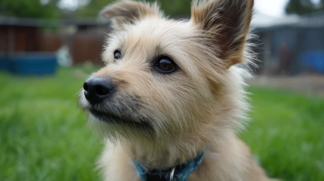 Cute Dog with Fluff and Pointy Nose
