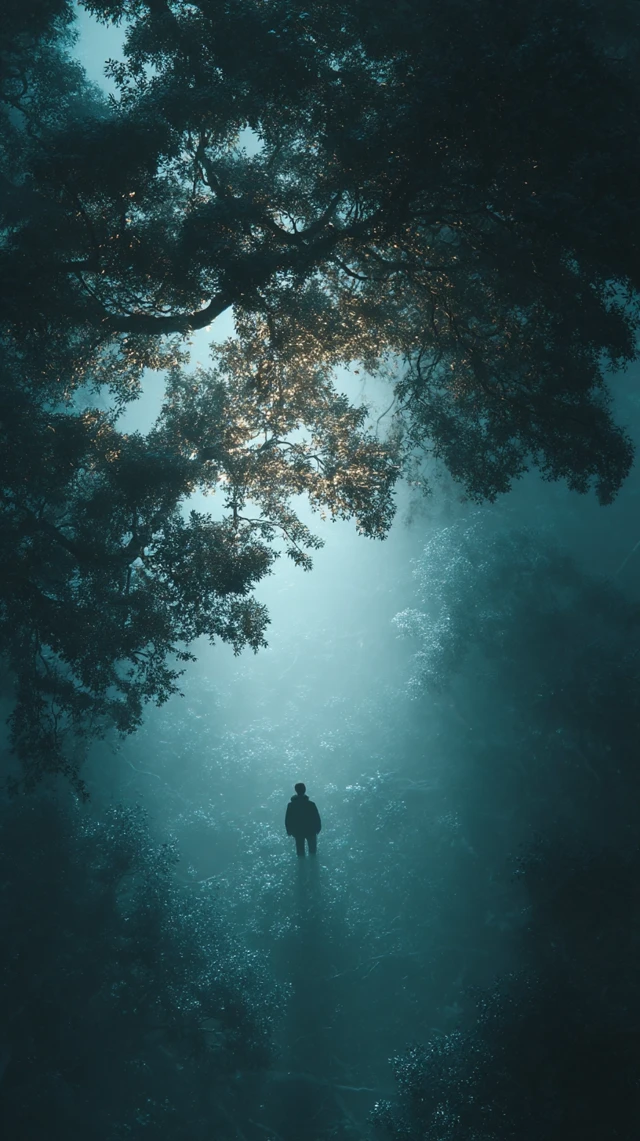 Mystical Forest Before Dawn Introspective Atmosphere