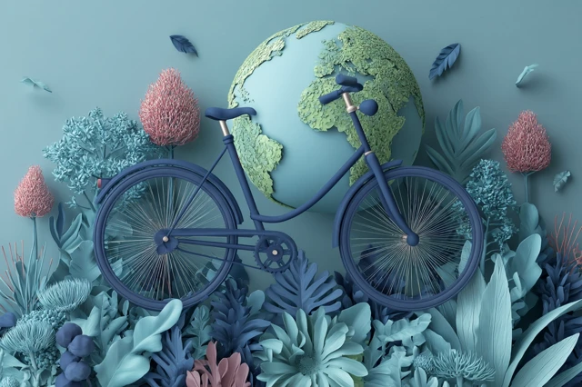 World Bicycle Day Poster 3D Illustration