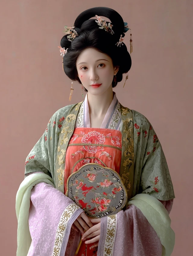 Elegant East Asian Woman in Hanfu Portrait