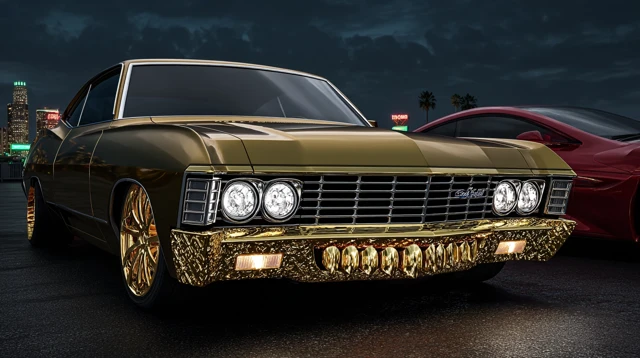 1967 Chevrolet Impala Gold Drip Custom Car