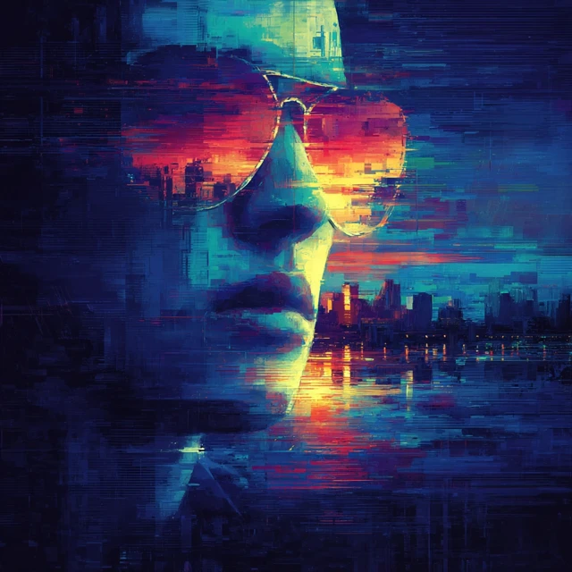 Glitched Portrait of a Woman Artistic Illustration