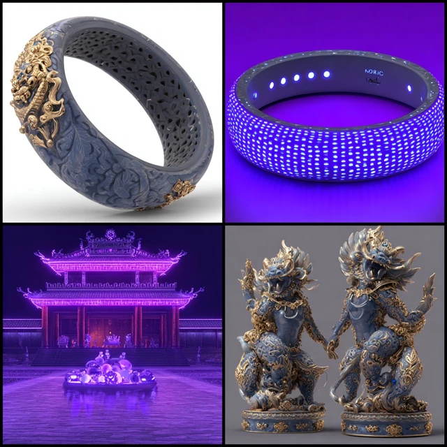 Cyberpunk Smart Bracelet with LED and Porcelain